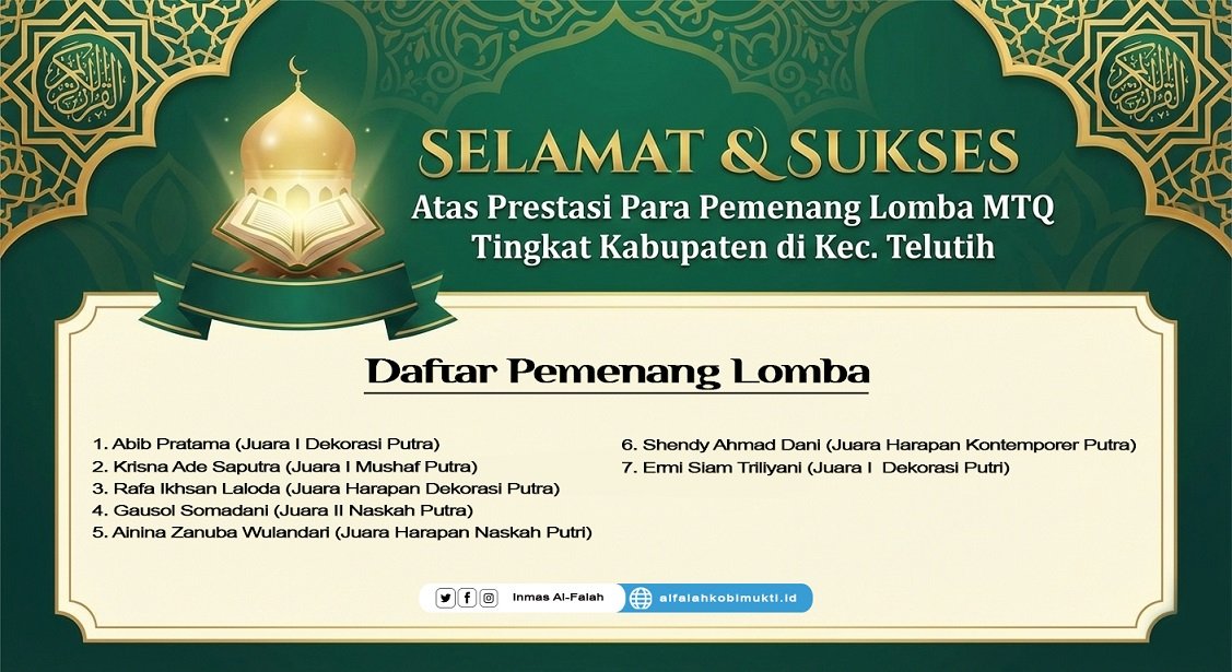 Gemilang di Ajang MTQ Tingkat Kabupaten, Siswa MA Al-Falah Kobimukti Harumkan Nama Madrasah Aliyah Al-Falah